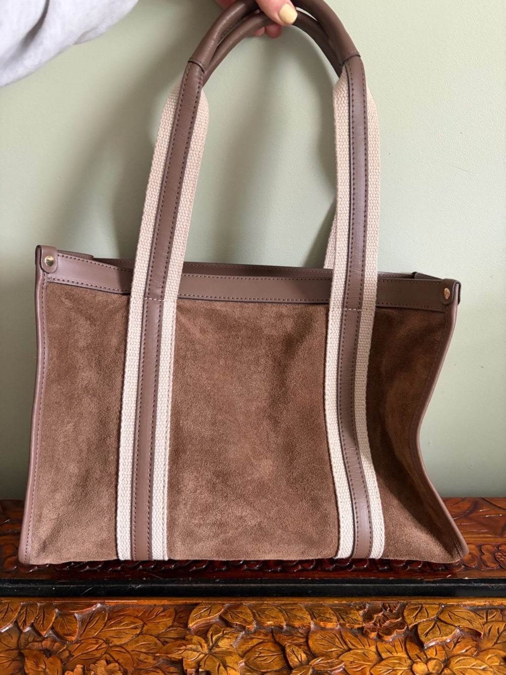 Divina Firenze Leather and Suede Tote Bag - Made in Italy